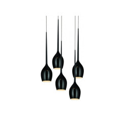 Lampe Suspendue design IZZA 5 5xE14 - noir