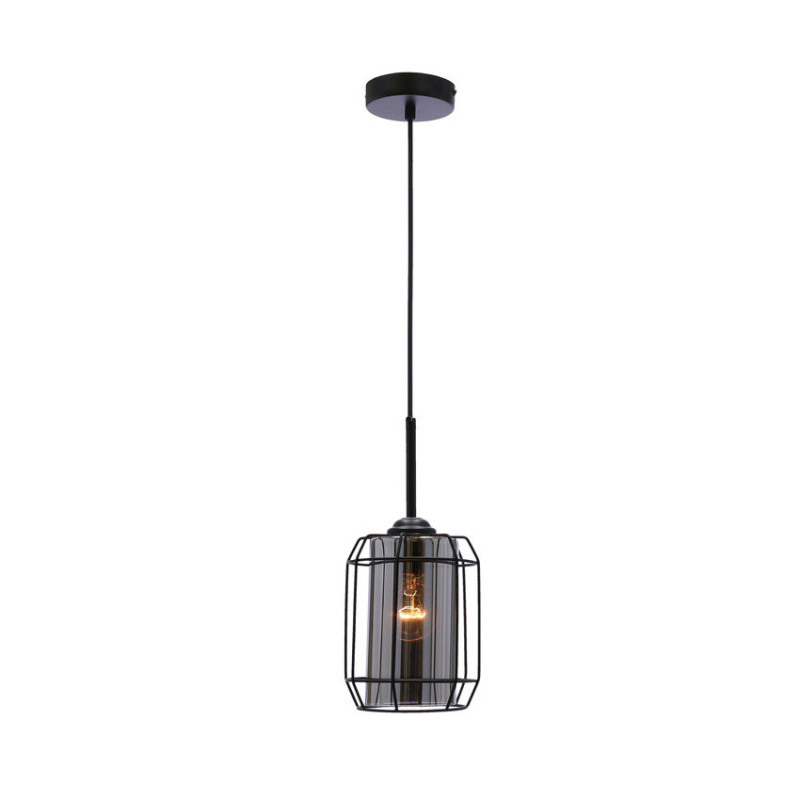 Luminaire Suspension Industriel JONERA E27 - noir / fumé