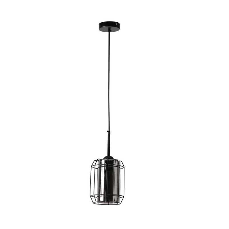 Luminaire Suspension Industriel JONERA E27 - noir / fumé