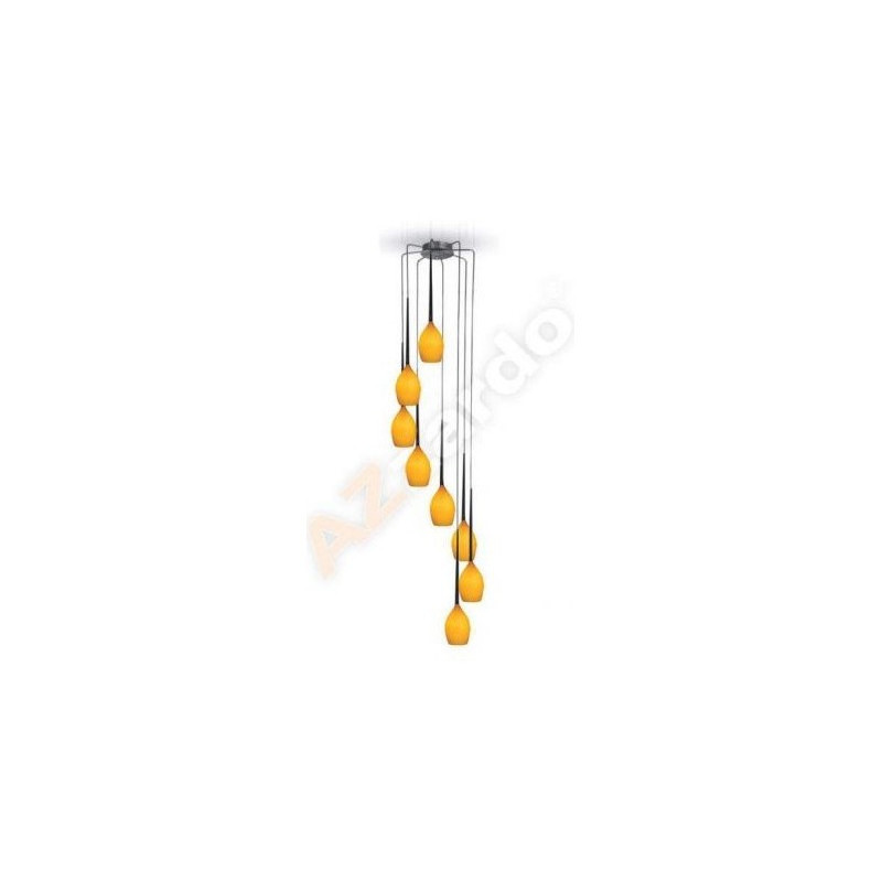 Suspension design IZZA 8 8xE14 - ambre