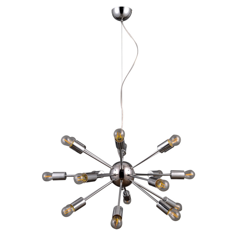 Suspension design THEO lustre 18 X E27 40W - chromé