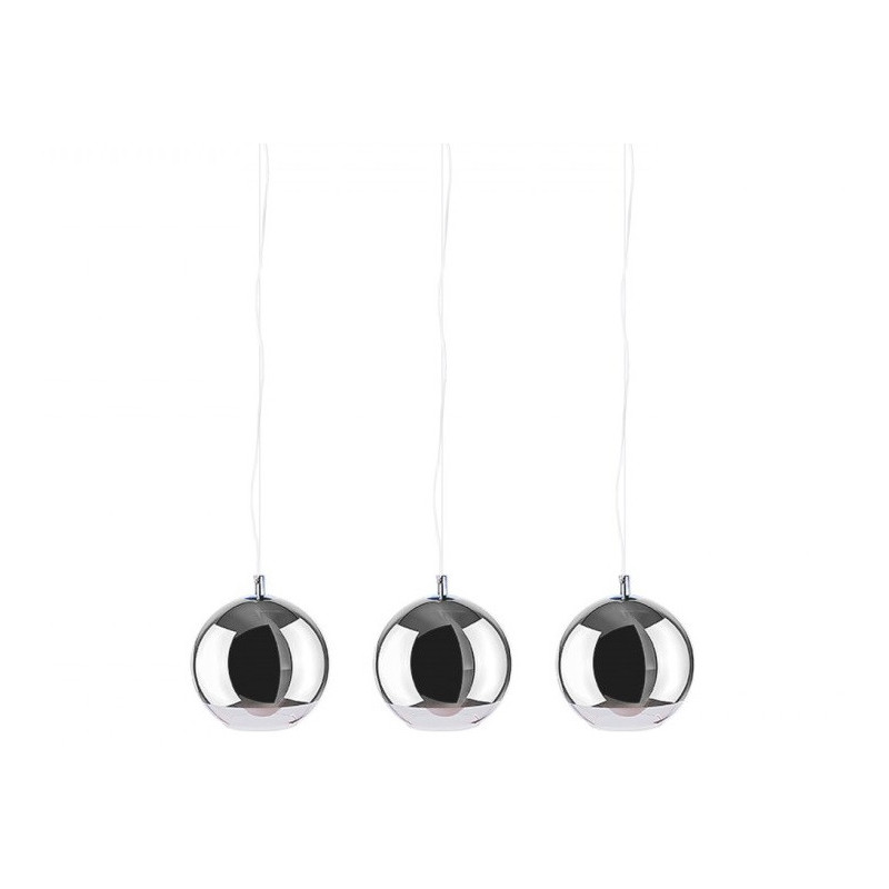 Suspension design SILVER BALL 3 lignes 3xE27 - chrome