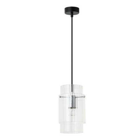 Suspension luminaire SAVONA 1 E27 - noir / transparent