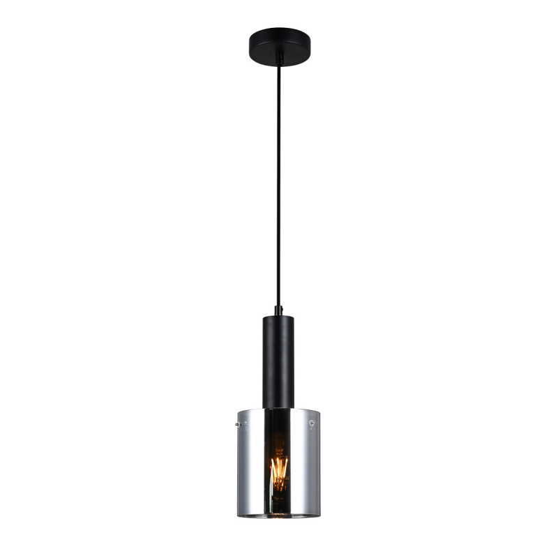 Suspension luminaire design SARDO E27 - noir / fumé