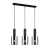 Suspension luminaire SARDO 3 E27 - noir / fumé