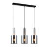 Lampe Suspendue design SARDO 3 E27 - nickel / fumée