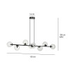 Lampe Suspendue design ROSSI 8 WH 8xE14 - blanc / fumé