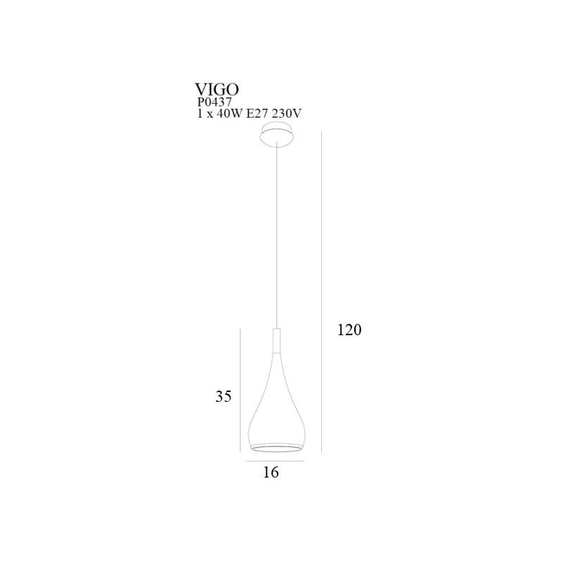 Suspension luminaire design VIGO E27 - doré mat