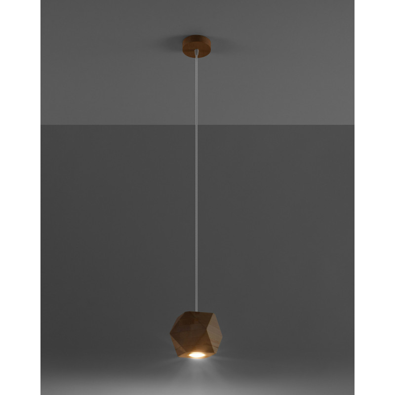 Suspension luminaire WOODY GU10 - bois naturel