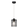 Suspension design ZEFIR diamètre 18cm E27 - noir / fumé