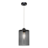 Suspension design ZEFIR diamètre 15cm E27 - noir / fumé