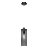 Suspension luminaire ZEFIR diam.12cm E27 - noir / fumé