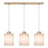 Suspension luminaire design ZEFIR 3xE27 - chêne huilé / blanc