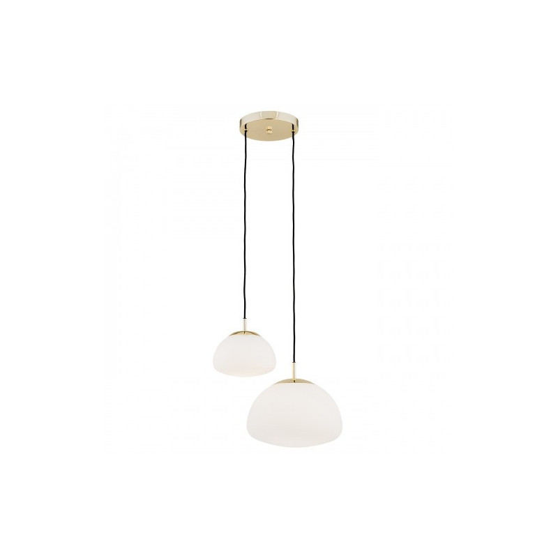 Suspension design TRINI 2xE27 - laiton / opale