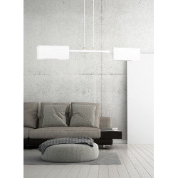 Lampe Suspendue design TOLOS 2 BLANC 2xE27 - blanc
