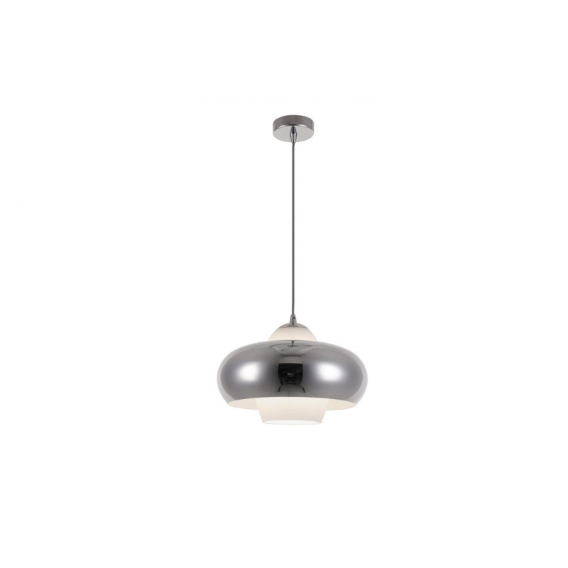 Suspension luminaire VALTEN Ø32 E27 - chrome / blanc