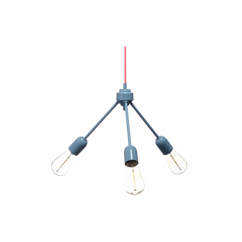 Luminaire Suspension Industriel TRIO Loft 3xE27 - bleu