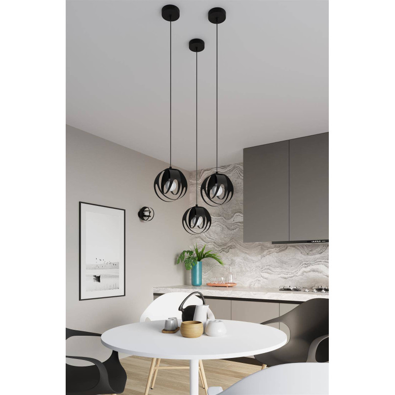 Suspension design TULOS 3xE27 - noir