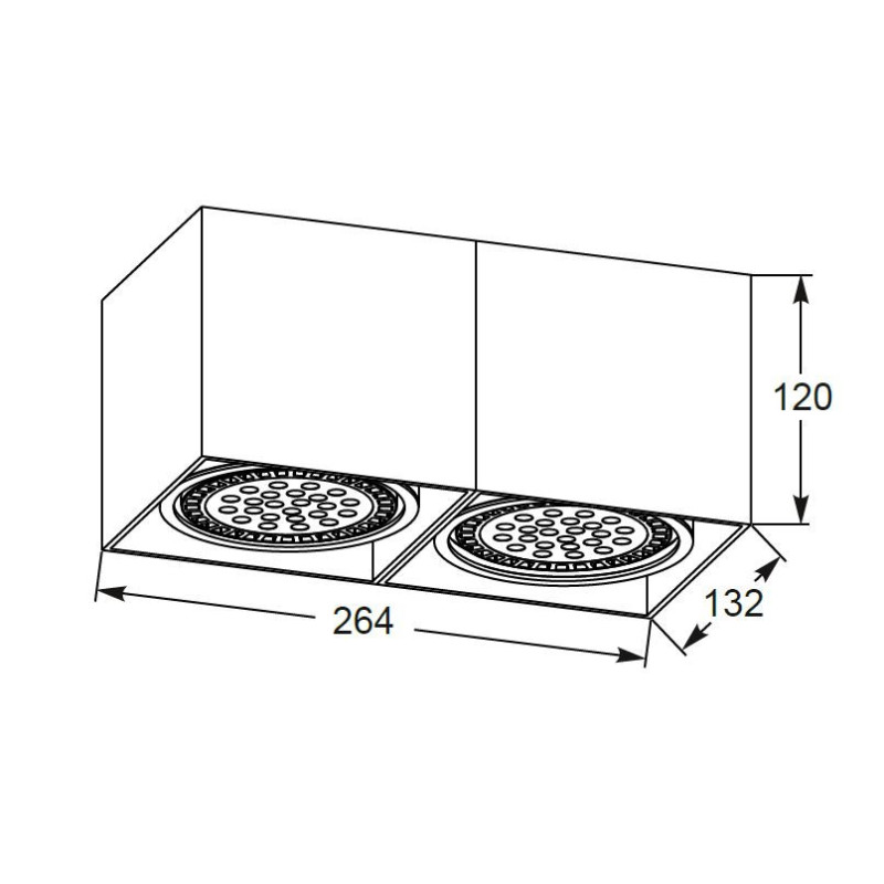 Spot encastrable NT BOX 2 2xGU10 ES111 noir 