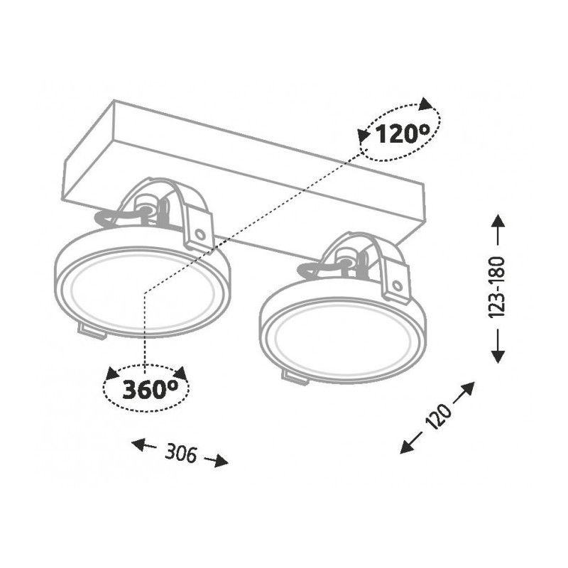 SAKURA 7252 2xG53 plafonnier - blanc 