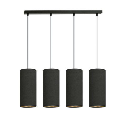 Lampe Suspendue design BENTE 4 NOIR 4xE27 - noir