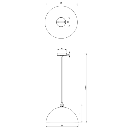 Luminaire Suspension Industriel BETA ∅35cm E27 - noir / or