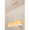 Suspension luminaire design BOHO RO 4xE27 - chêne huilé / beige