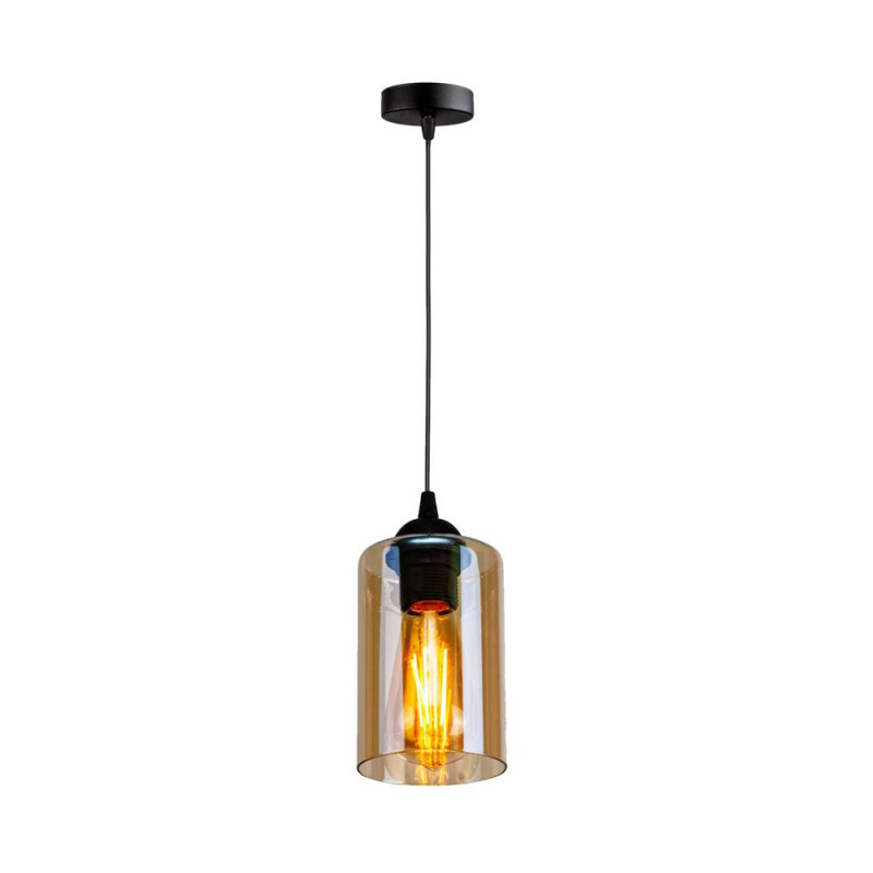 Suspension luminaire design BISTRO E27 - noir / fumé