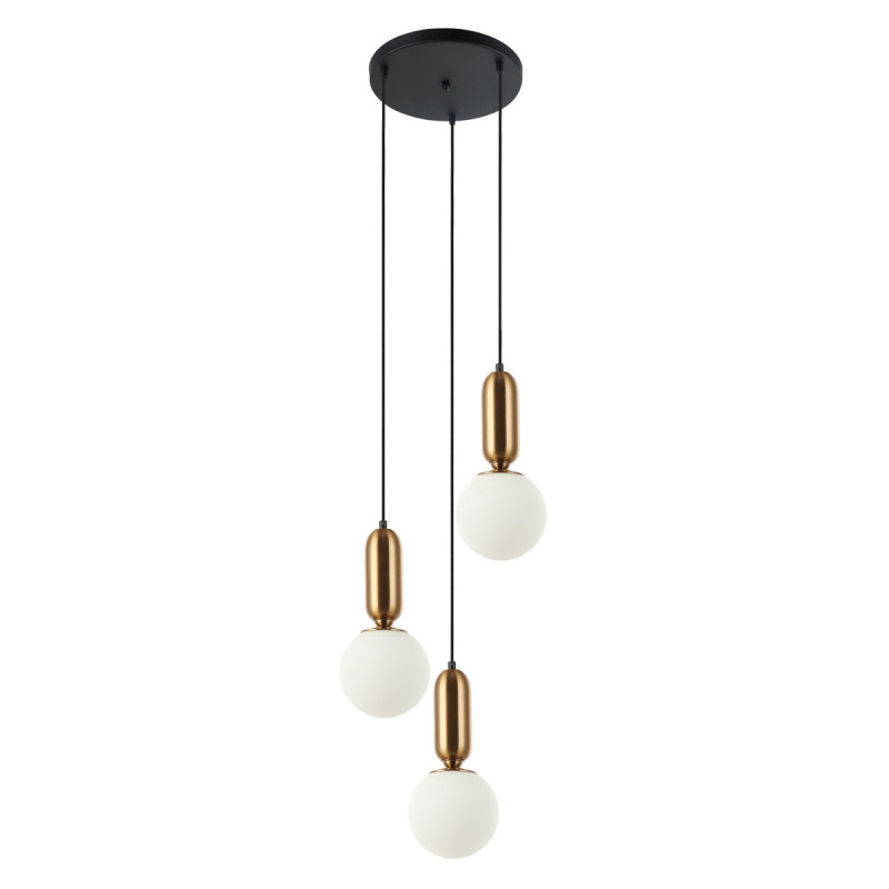 Suspension design ALDEVA 3xE27 - noir / laiton