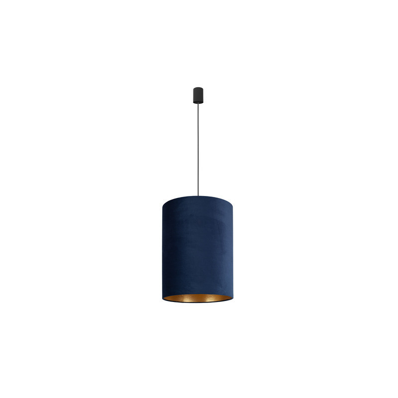 Suspension design BARREL velours L E27 - bleu / or