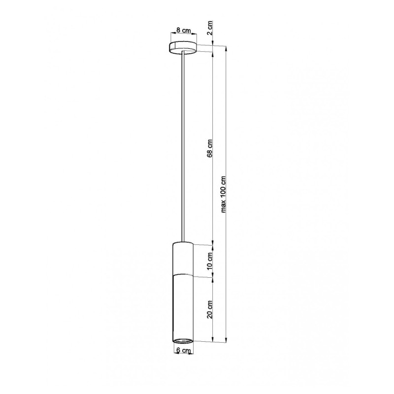 Lampe Suspendue design BORGIO 1 GU10 - blanc / gris