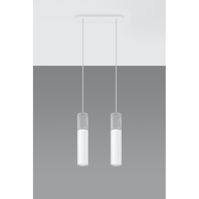 Suspension design BORGIO 2 GU10 - blanc / gris