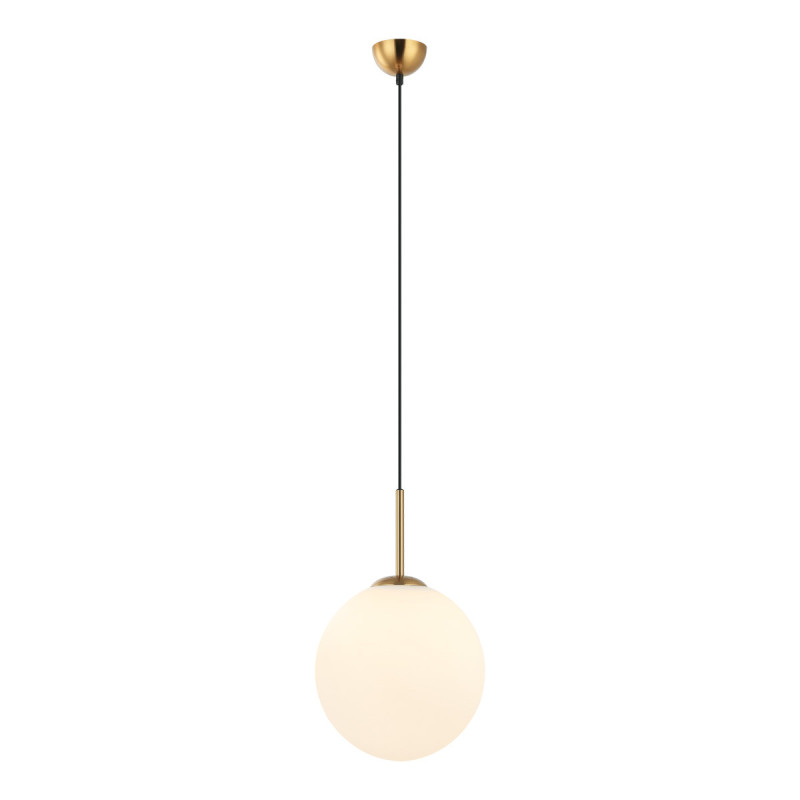 Suspension luminaire design DEORE L E27 - bronze antique / blanc