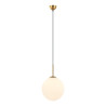 Suspension luminaire design DEORE L E27 - bronze antique / blanc