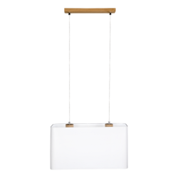Suspension luminaire design CADRE 2xE27 - chêne huilé / blanc