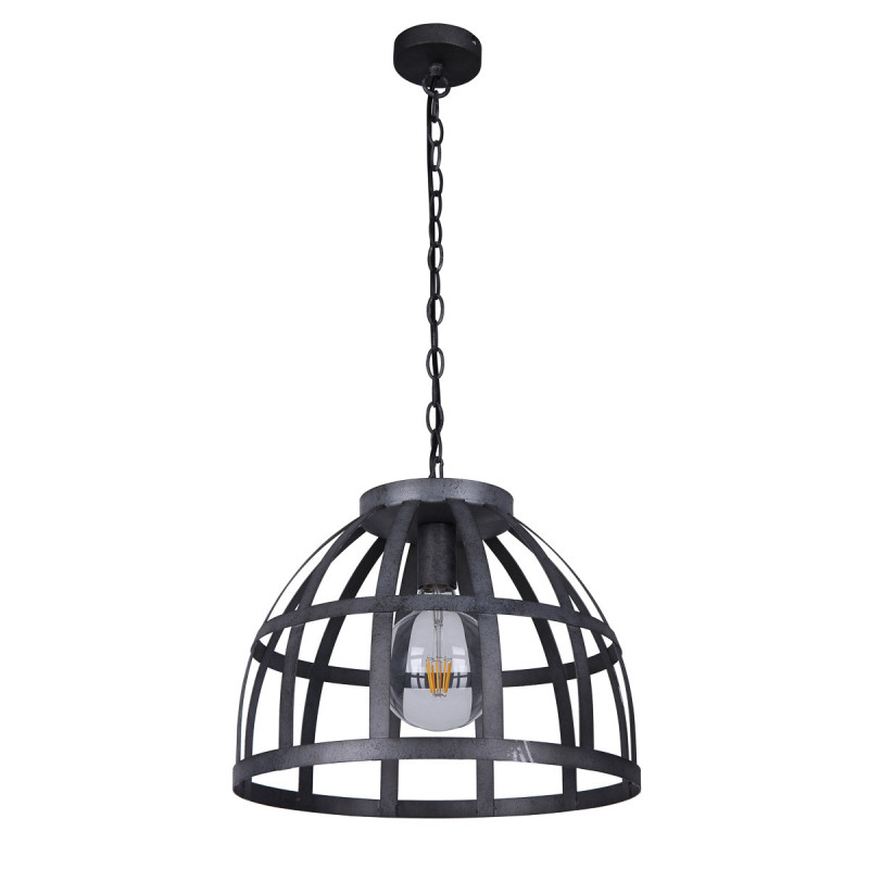 Suspension industrielle CALERA E27 - argent / antique