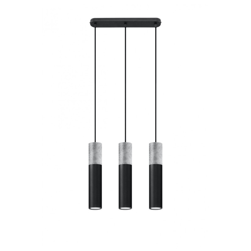 Suspension luminaire design BORGIO 3 GU10 - noir / gris