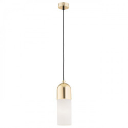 Lampe Suspendue design BURGOS E27 - laiton / opale