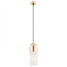 Lampe Suspendue design BURGOS E27 - laiton / opale