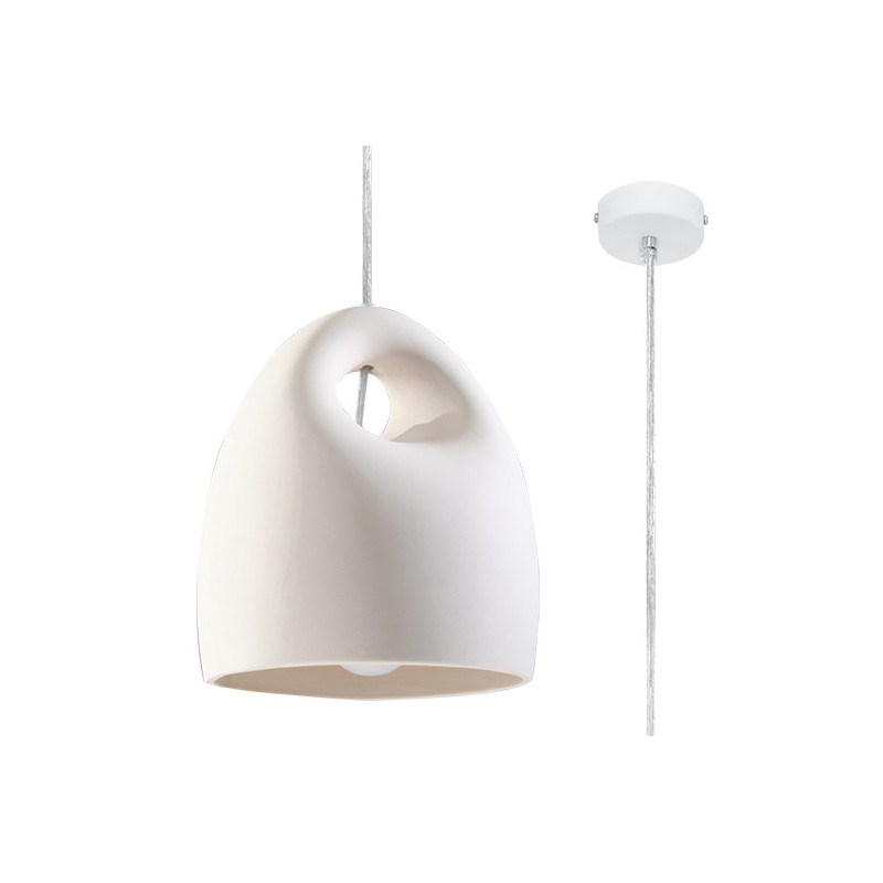 Suspension luminaire design BUKANO E27 - blanc / céramique