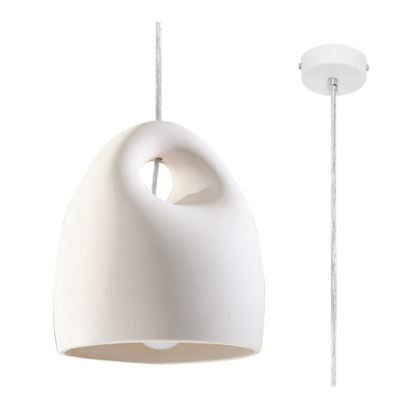 Suspension luminaire design BUKANO E27 - blanc / céramique
