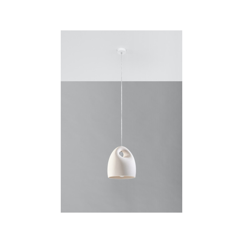 Suspension luminaire design BUKANO E27 - blanc / céramique