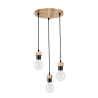 Suspension luminaire CLARTE WOOD ROUND 3xE27 - chêne huilé / noir