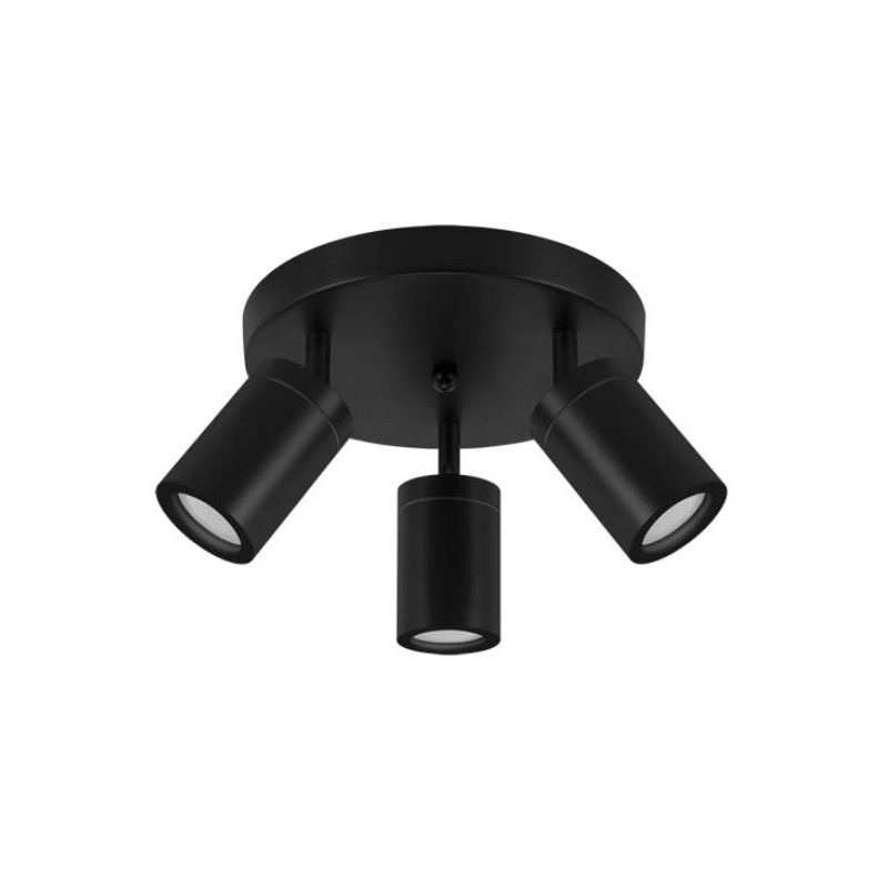 Spot plafond plafonnier, spot mobile TENOR 3xGU10 IP44 noir 