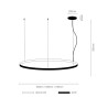 Suspension Design AGARI anneau intérieur LED 76W 3000K CRI90 - noir