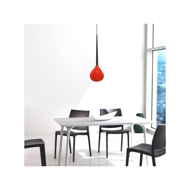 Suspension luminaire design AGA 1 E14 - rouge