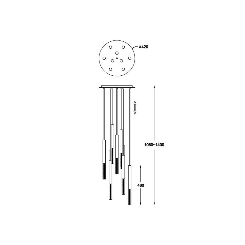 Luminaire Design suspendue ONE LED 9x5W 3000K - blanc