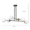Lampe Suspendue design OGNIS 6 BLANC 6xE27 - blanc
