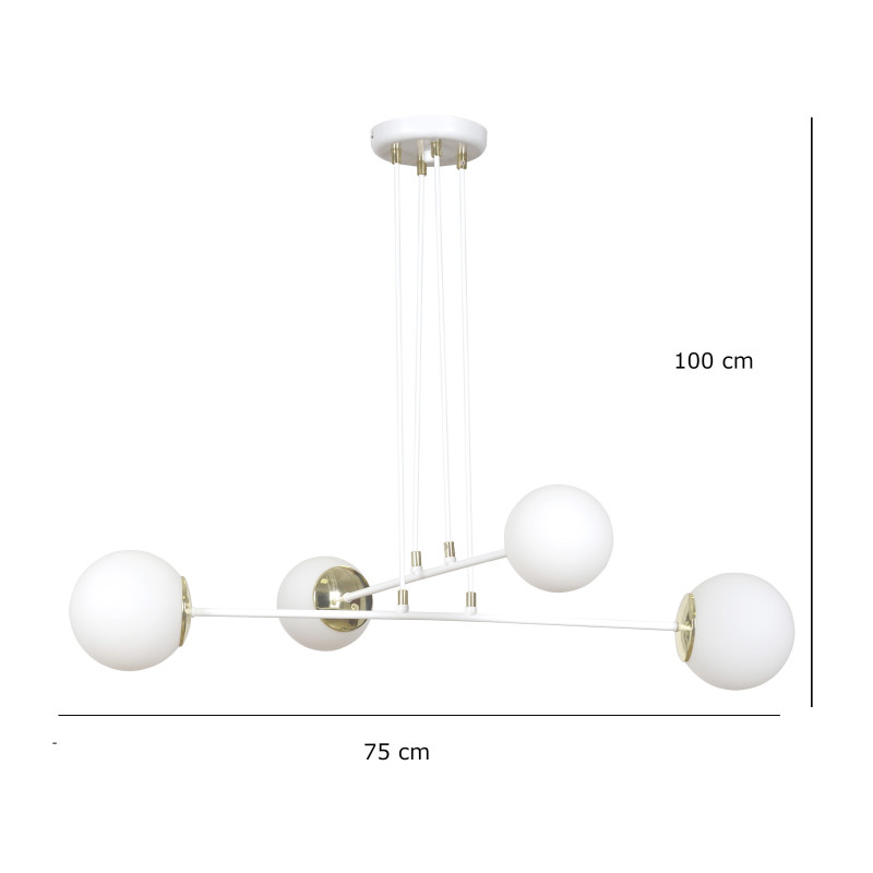 Lampe Suspendue design OGNIS 4 BLANC 4xE27 - blanc