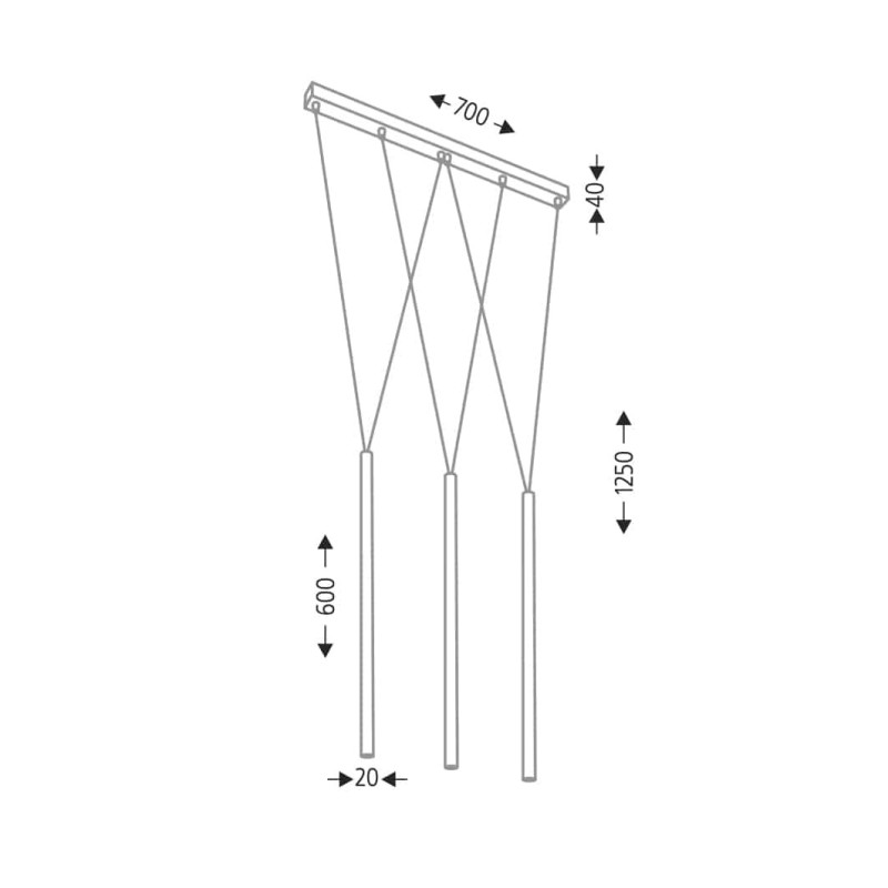 Suspension design MIAKI 3xG9 - noir